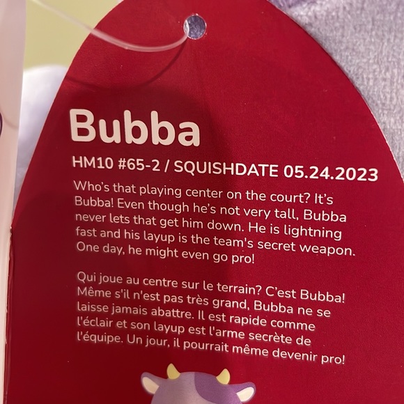 NWT 10” Bubba the Purple Cow Valentine Hugmees Squishmallow - Picture 6 of 6